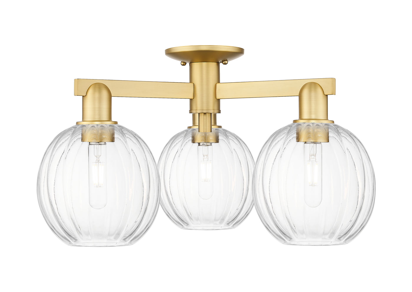 Arcadia Semi-Flush Mount Brushed Satin Nickel