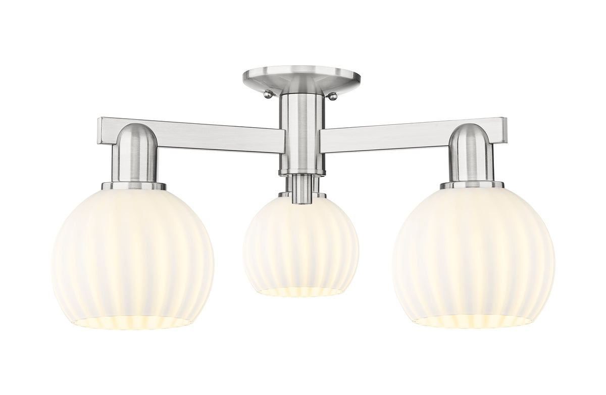 Arcadia Semi-Flush Mount Brushed Satin Nickel