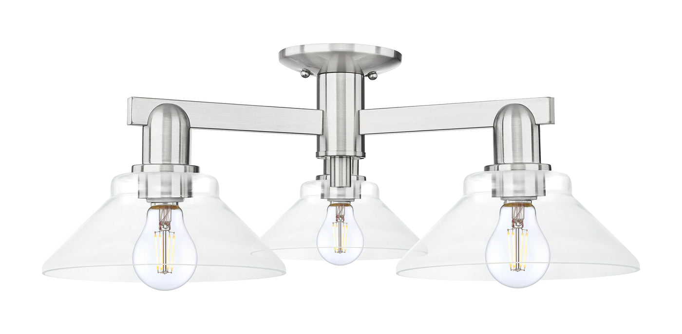 Arcadia Semi-Flush Mount Brushed Satin Nickel