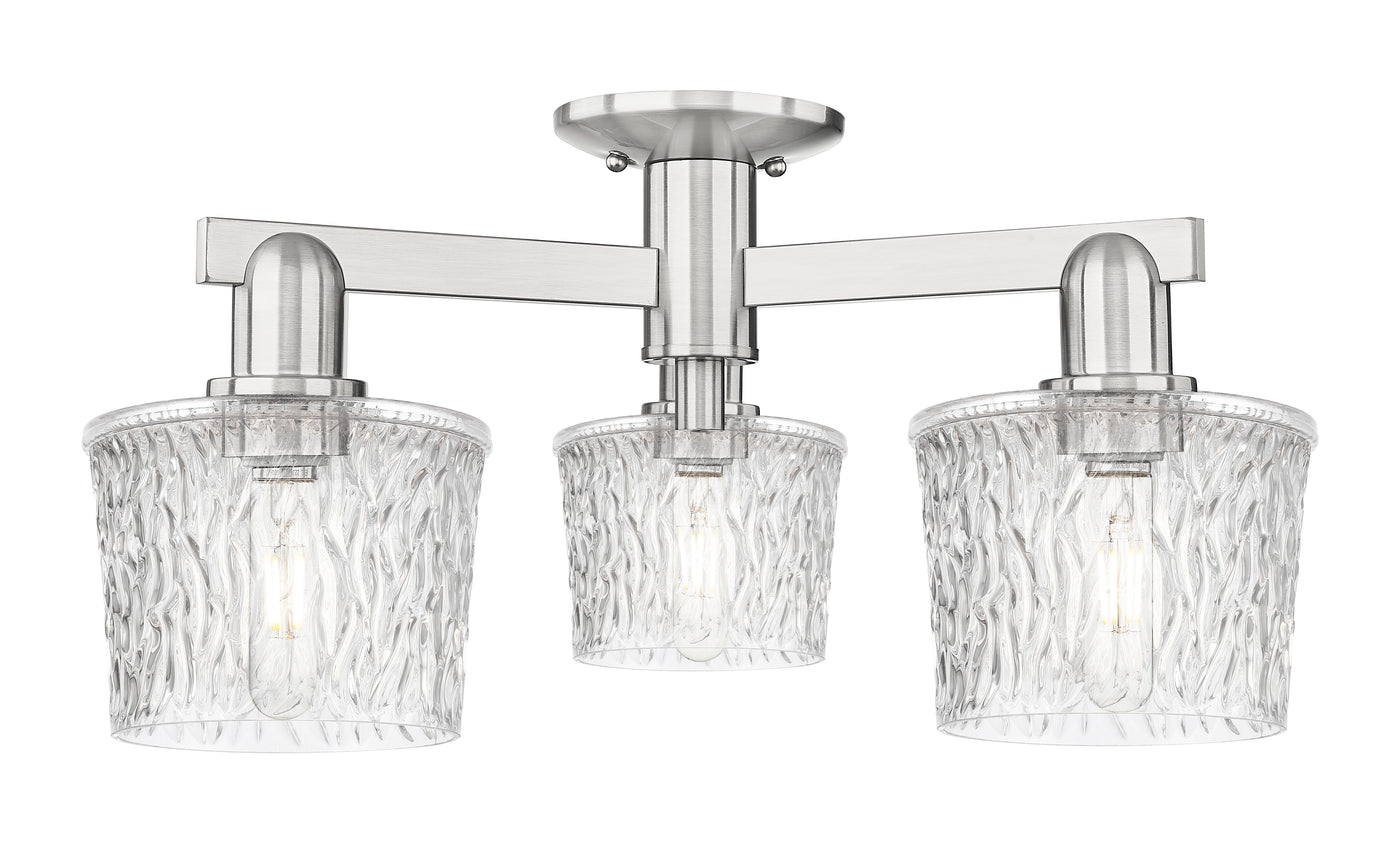 Arcadia Semi-Flush Mount Brushed Satin Nickel