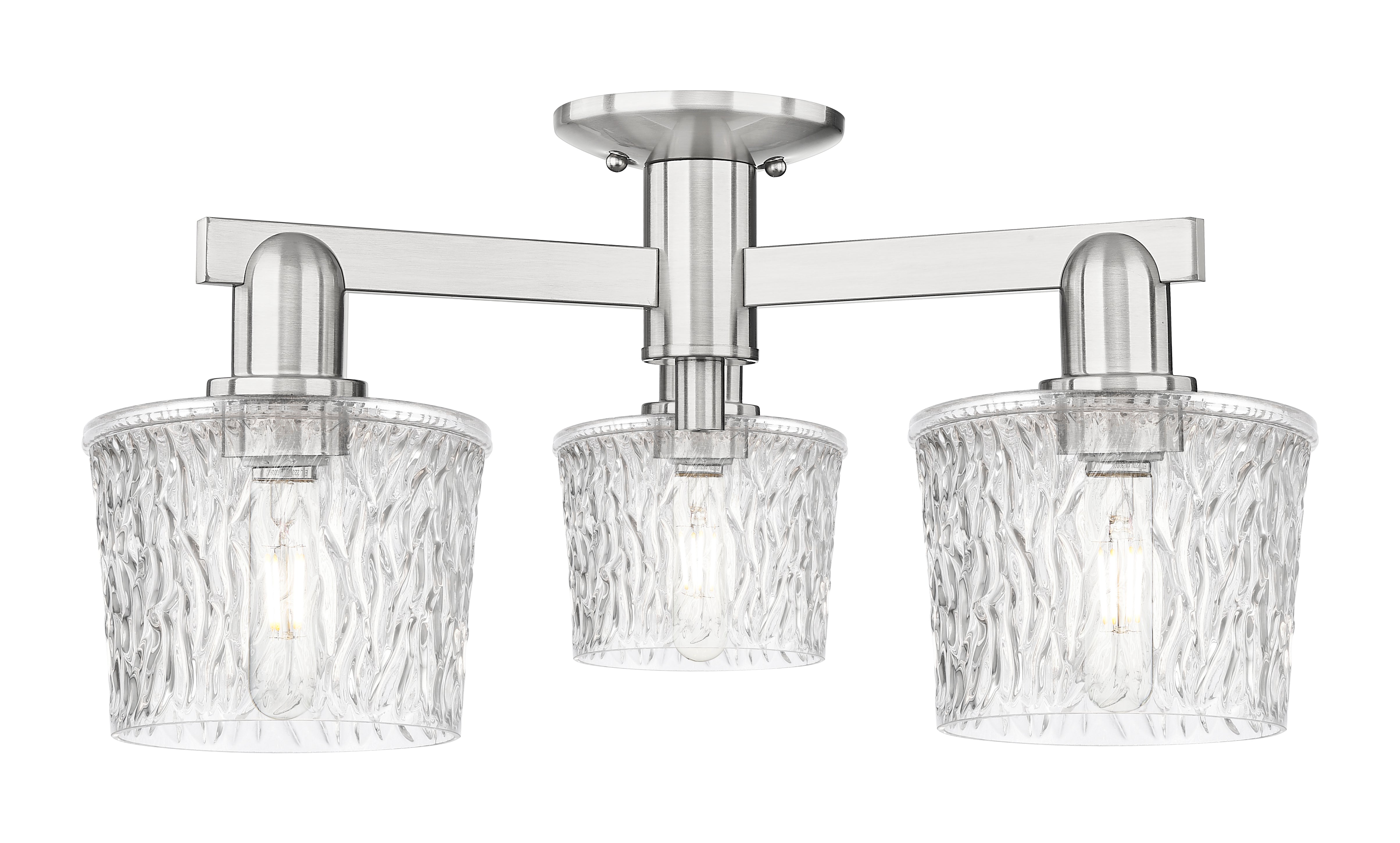 Arcadia Semi-Flush Mount Brushed Satin Nickel