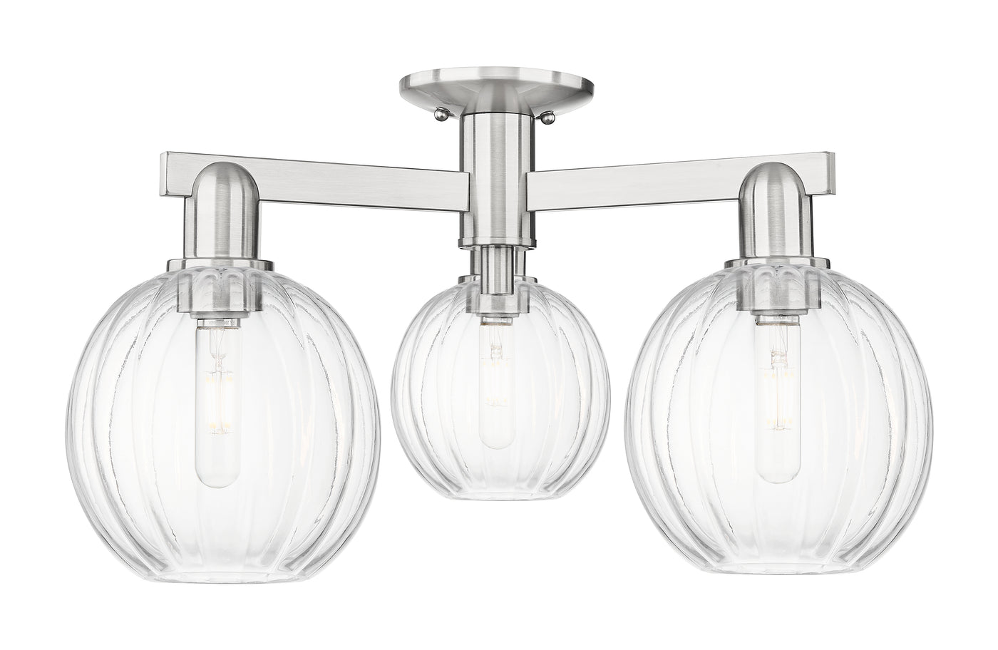 Arcadia Semi-Flush Mount Brushed Satin Nickel