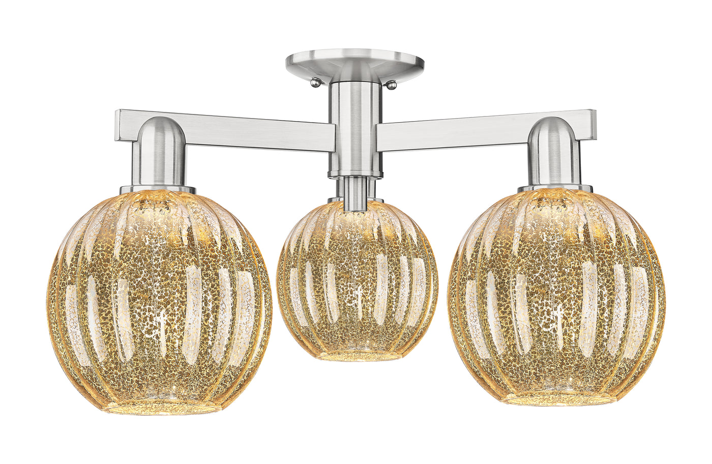 Arcadia Semi-Flush Mount Brushed Satin Nickel