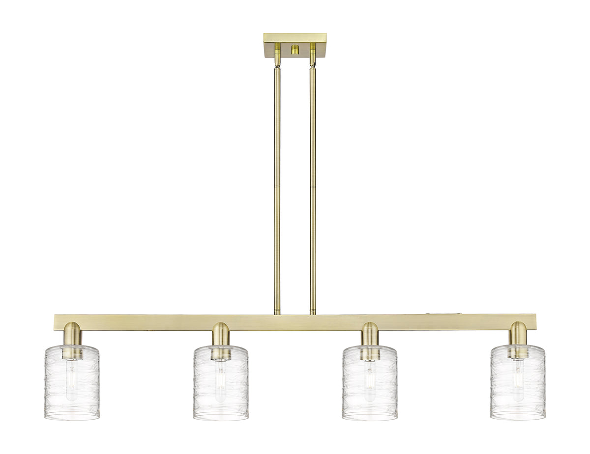 Cobbleskill 48-Inch 4-Light Stem-Hung Island Light 9.875-Inch High Sloped-Ceiling Compatible