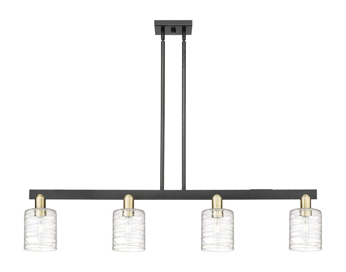 Cobbleskill 48-Inch 4-Light Stem-Hung Island Light 9.875-Inch High Sloped-Ceiling Compatible