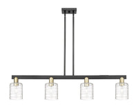 Cobbleskill 48-Inch 4-Light Stem-Hung Island Light 9.875-Inch High Sloped-Ceiling Compatible