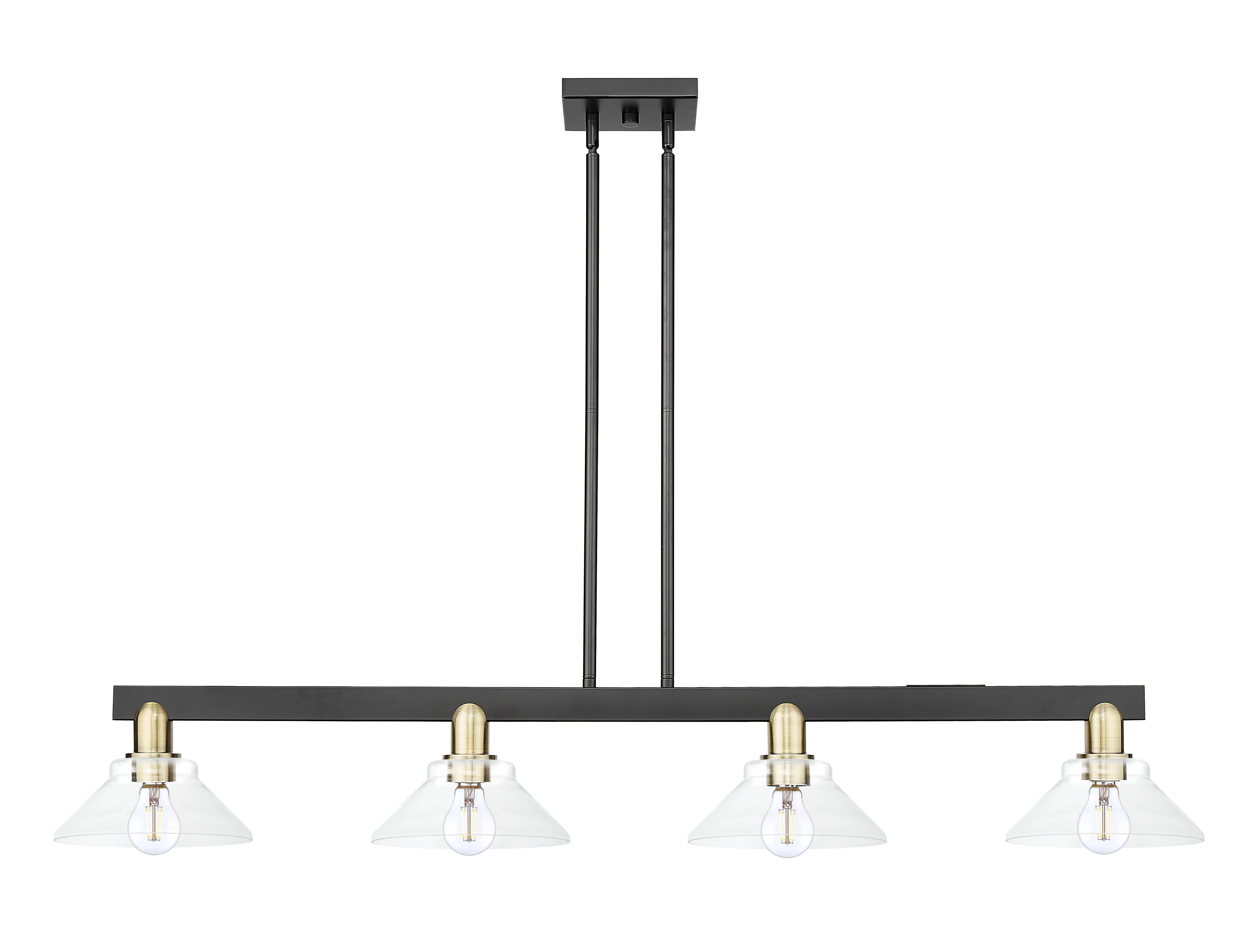 Arcadia Island Light Cast Brass Glass Steel