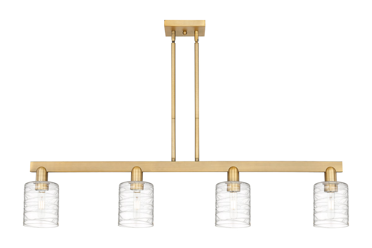 Cobbleskill 48-Inch 4-Light Stem-Hung Island Light 9.875-Inch High Sloped-Ceiling Compatible