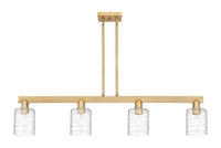 Cobbleskill 48-Inch 4-Light Stem-Hung Island Light 9.875-Inch High Sloped-Ceiling Compatible