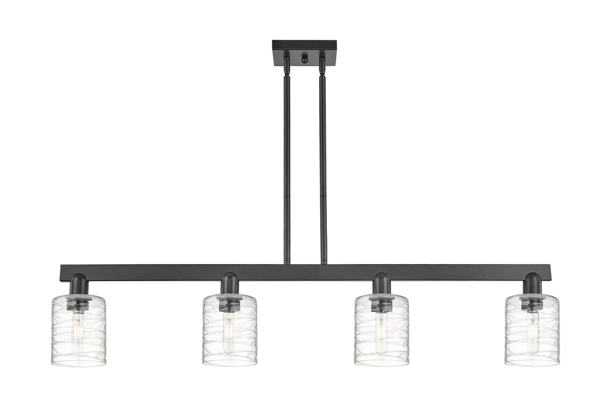 Cobbleskill 48-Inch 4-Light Stem-Hung Island Light 9.875-Inch High Sloped-Ceiling Compatible