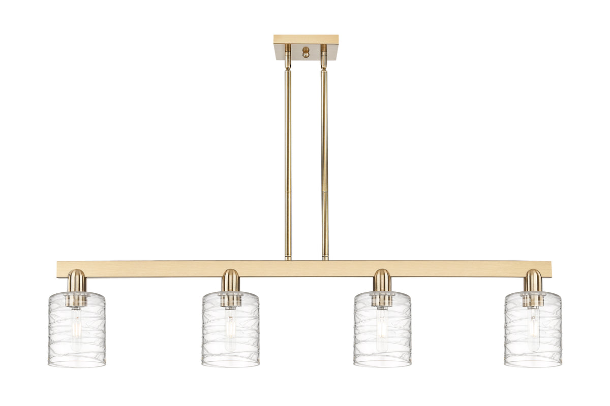 Cobbleskill 48-Inch 4-Light Stem-Hung Island Light 9.875-Inch High Sloped-Ceiling Compatible