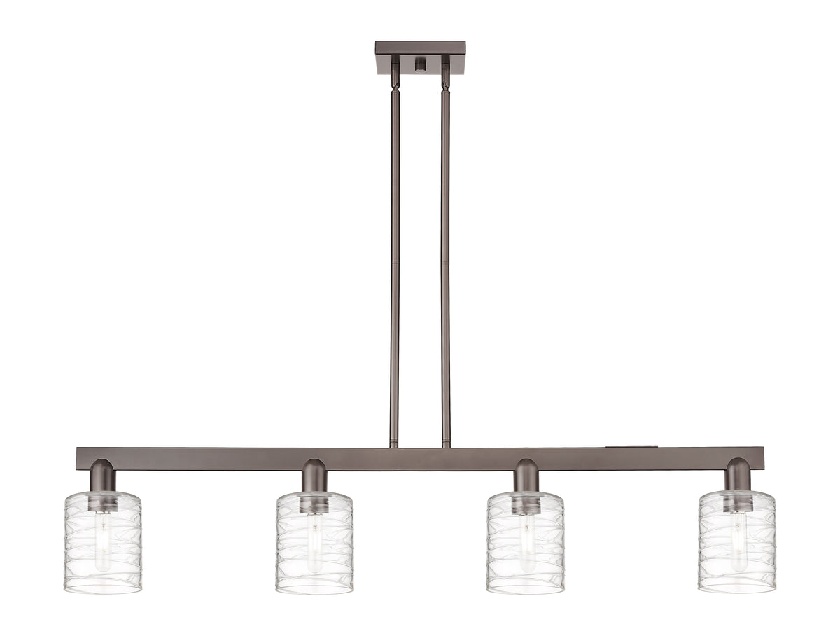 Cobbleskill 48-Inch 4-Light Stem-Hung Island Light 9.875-Inch High Sloped-Ceiling Compatible