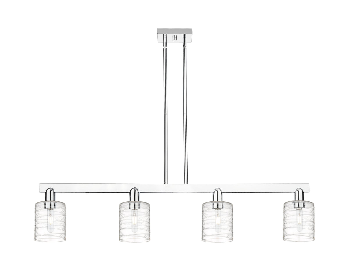 Cobbleskill 48-Inch 4-Light Stem-Hung Island Light 9.875-Inch High Sloped-Ceiling Compatible
