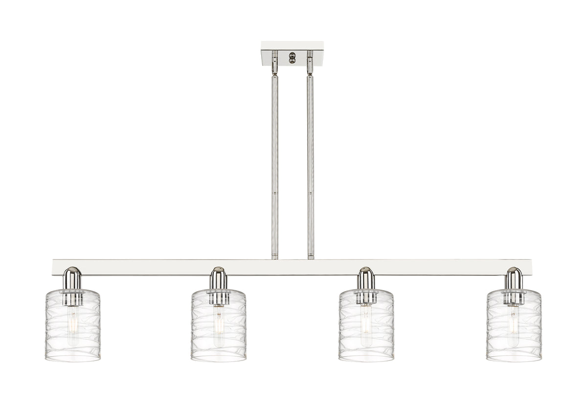 Cobbleskill 48-Inch 4-Light Stem-Hung Island Light 9.875-Inch High Sloped-Ceiling Compatible