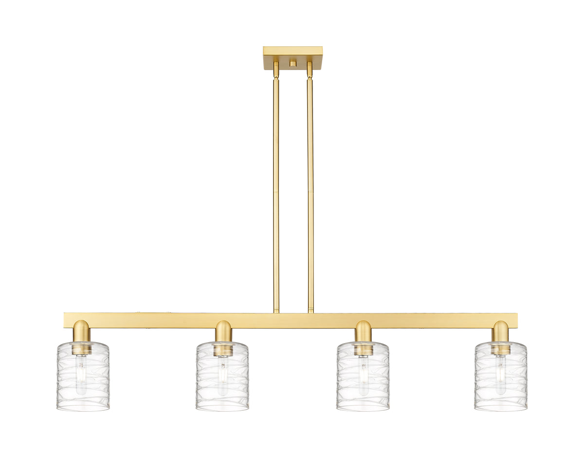 Cobbleskill 48-Inch 4-Light Stem-Hung Island Light 9.875-Inch High Sloped-Ceiling Compatible