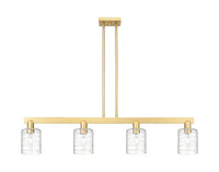Cobbleskill 48-Inch 4-Light Stem-Hung Island Light 9.875-Inch High Sloped-Ceiling Compatible