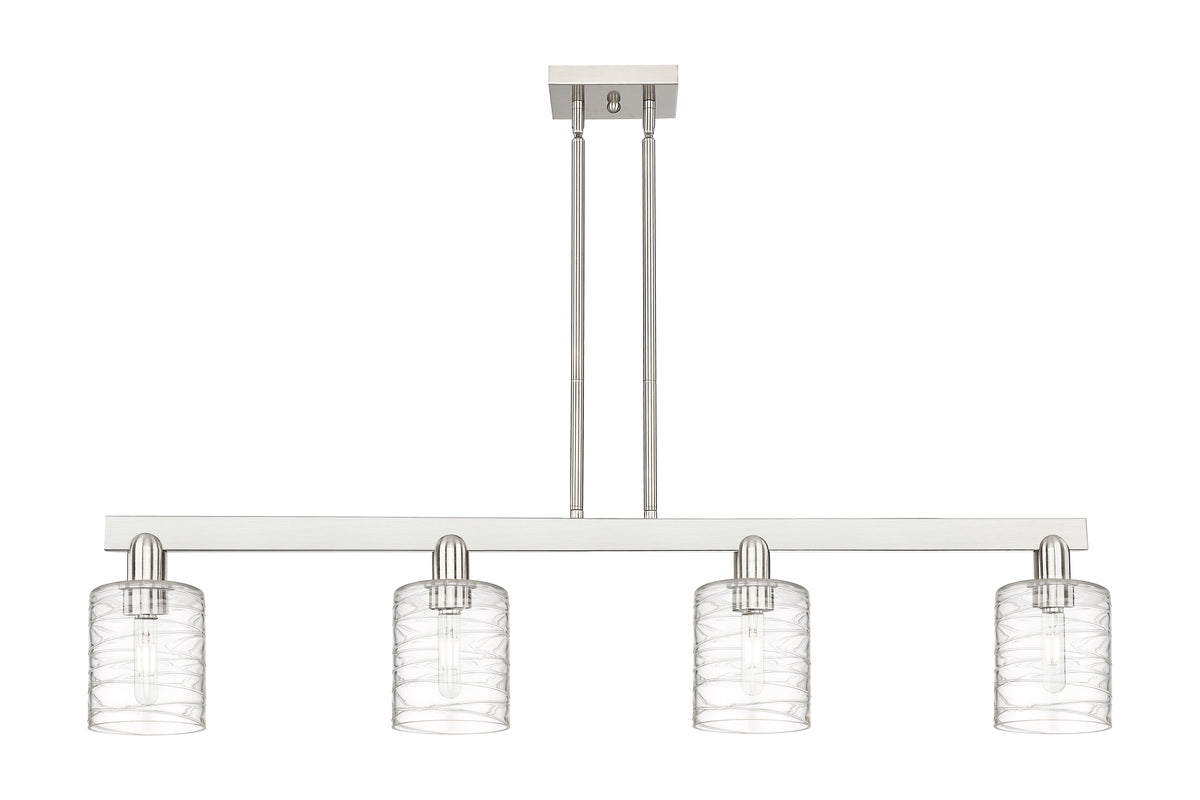 Cobbleskill 48-Inch 4-Light Stem-Hung Island Light 9.875-Inch High Sloped-Ceiling Compatible