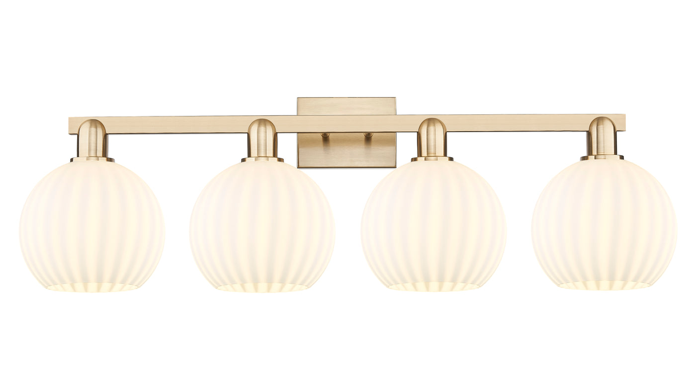 Arcadia Bath Vanity Light Brass Glass Steel