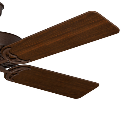 52 inch Original Chestnut Brown Damp Rated Ceiling Fan and Pull Chain