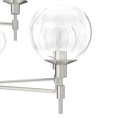 Xidane 32-inch 9-light Brushed Nickel Chandelier with Clear Glass