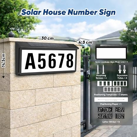 Outdoor Waterproof IP65 Solar Address Sign