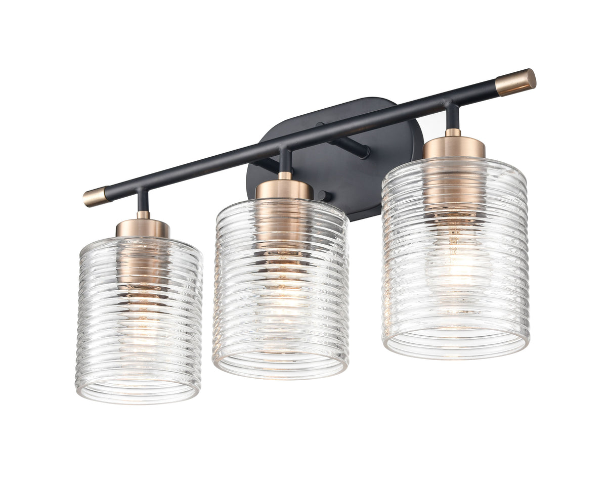 20.25'' Renitta Matte Black/Modern Gold 3 Light Bath Vanity