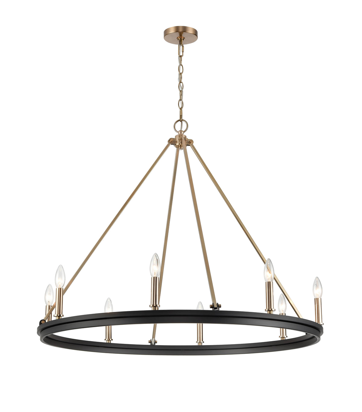 28'' Carruth Matte Black/Modern Gold 8 Light Chandelier