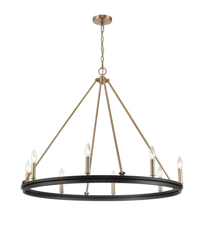 28'' Carruth Matte Black/Modern Gold 8 Light Chandelier