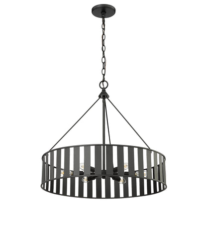 22'' Stella Matte Black 6 Light Chandelier