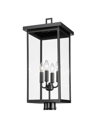 26.25'' Barkeley Powder Coated Black 4 Light Post Lantern