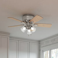 42 inch Crestfield Brushed Nickel Low Profile Ceiling Fan with LED Light Kit and Pull Chain