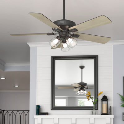 52 inch Crestfield Noble Bronze Ceiling Fan with LED Light Kit and Handheld Remote