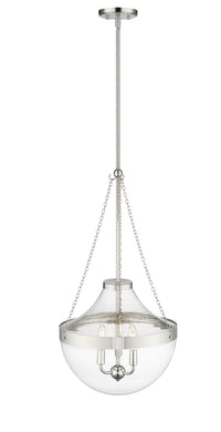 29.5'' Clarra Polished Nickel 3 Light Pendant