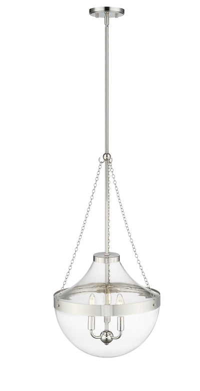 29.5'' Clarra Polished Nickel 3 Light Pendant