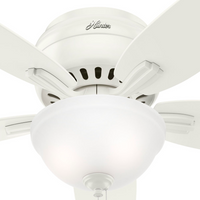 52 inch Newsome Fresh White Low Profile Ceiling Fan with LED Light Kit and Pull Chain