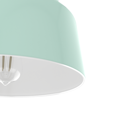 Cranbrook 11.5-inch 1-light Mint Flush Mount Ceiling Light with Metal Shade