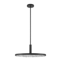 Courtney 24-inch Textured Black 5CCT LED Convertible Pendant with Clear Water Glass