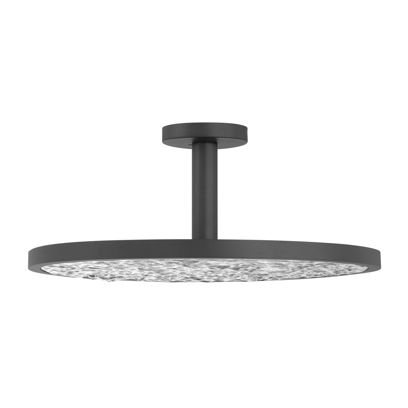 Courtney 24-inch Textured Black 5CCT LED Convertible Pendant with Clear Water Glass