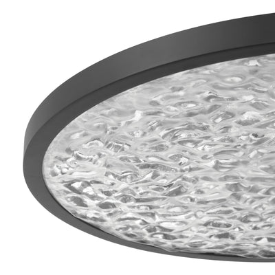 Courtney 24-inch Textured Black 5CCT LED Convertible Pendant with Clear Water Glass