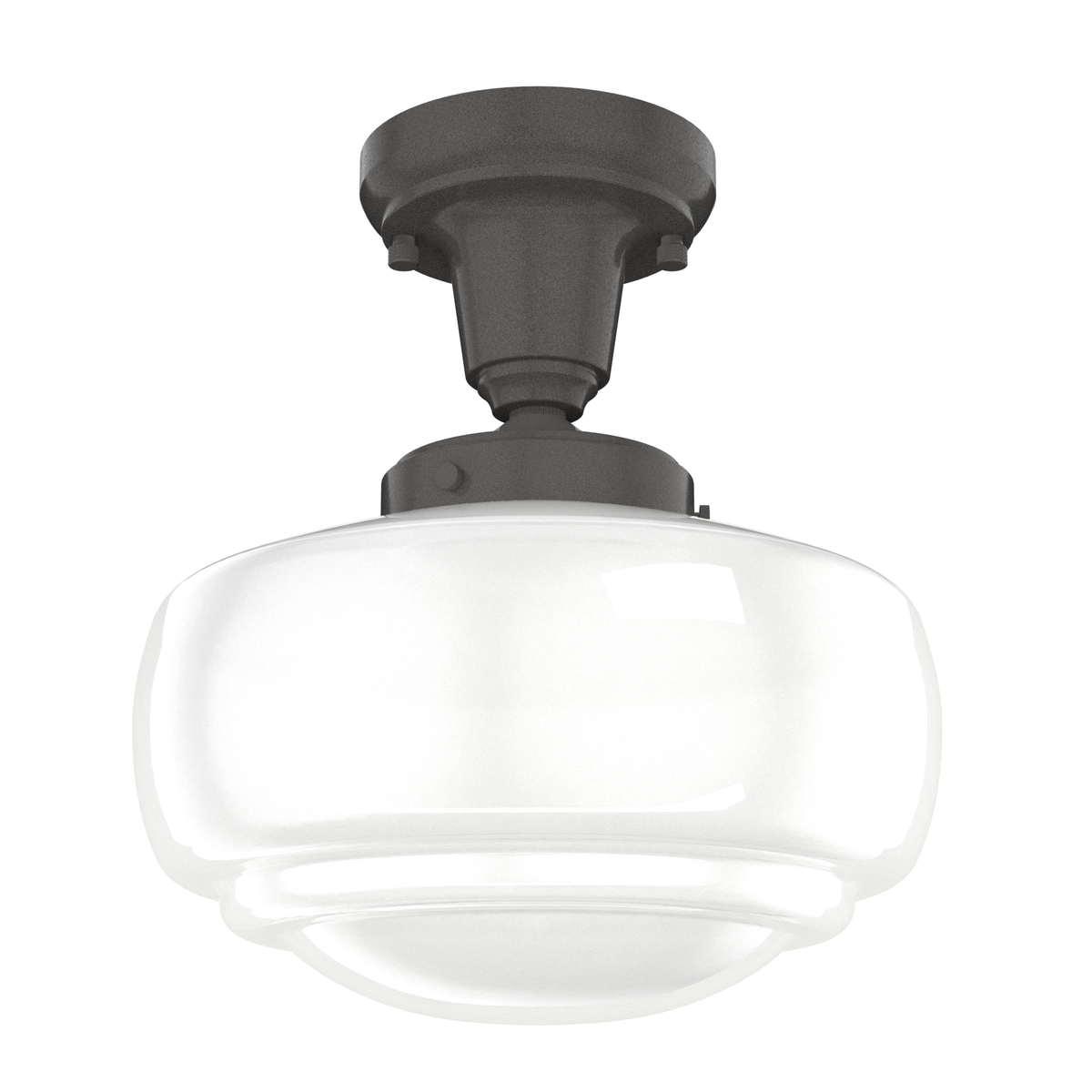 Saddle Creek 10-inch 1-light Noble Bronze Schoolhouse Pendant with Cased White Glass