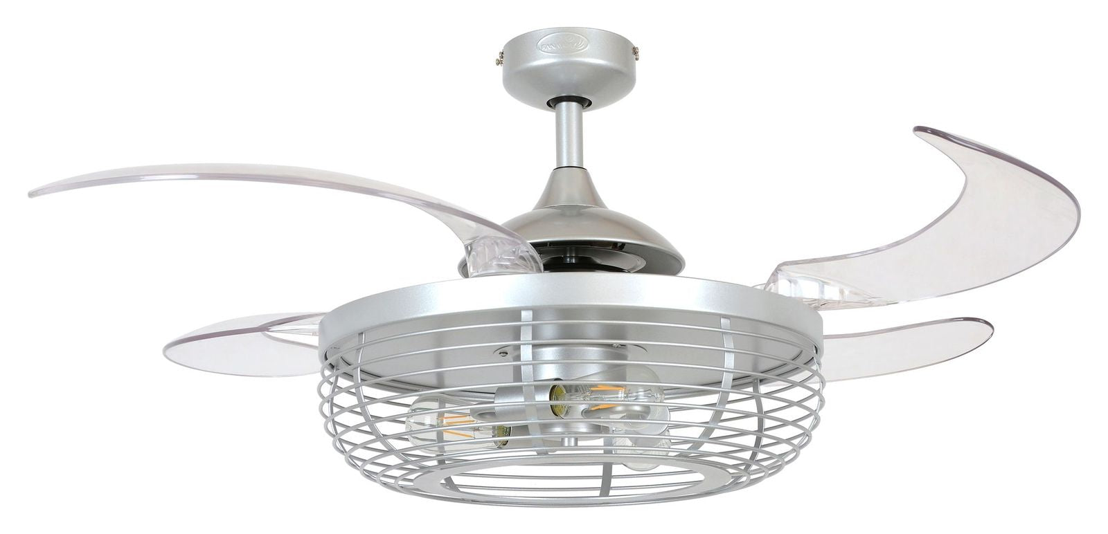 Carbondale 48 Inch 3 Light Silver Ceiling Fan with Retractable Blades