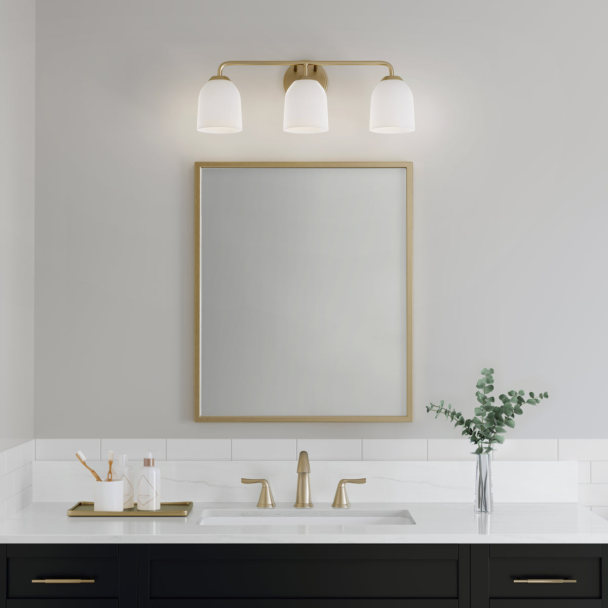 22.75'' Norah Vintage Brass 3 Light Bath Vanity