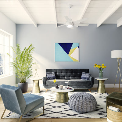 52 inch Sotto Fresh White Ceiling Fan with LED Light Kit and Handheld Remote