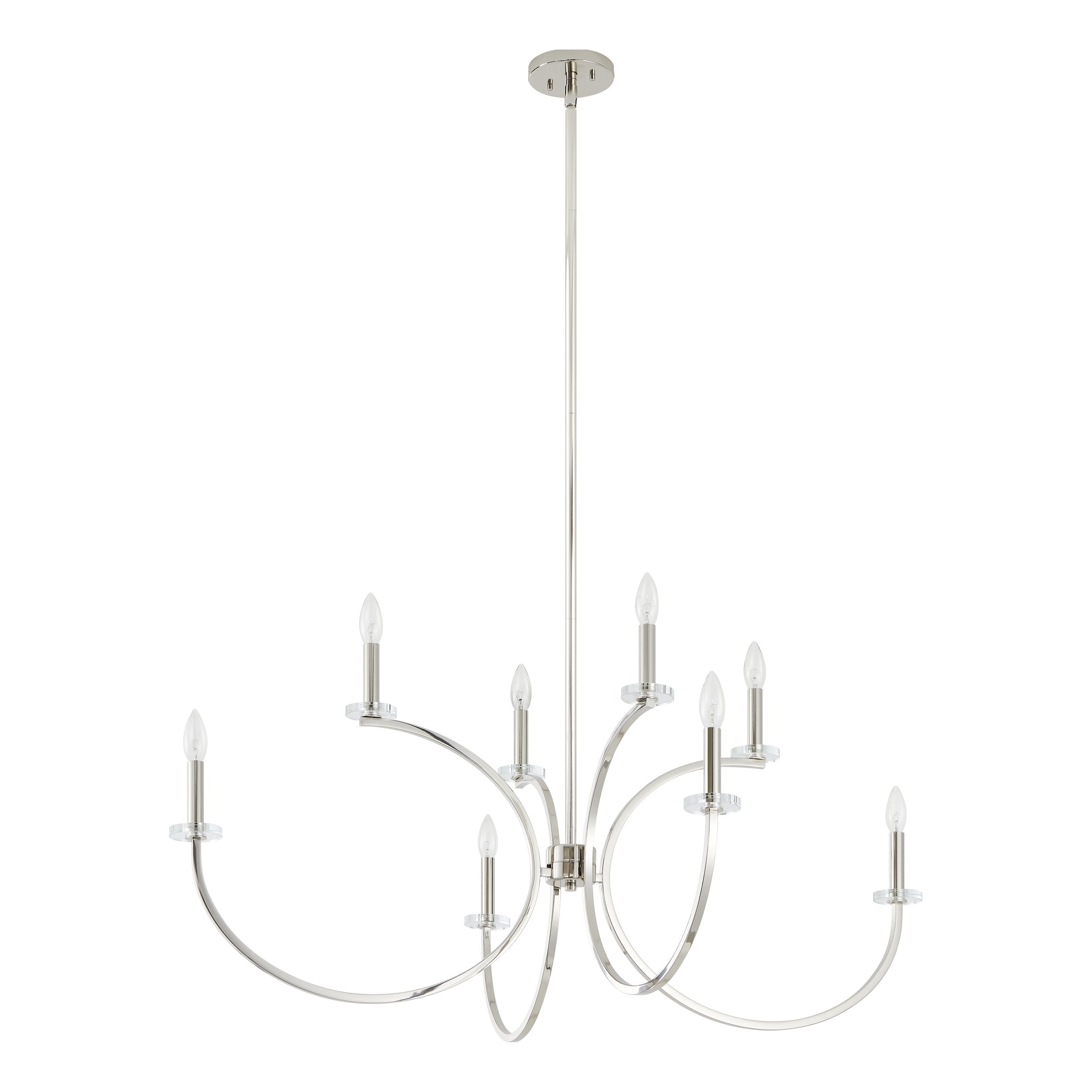 Florian 44-inch 8-light Polished Nickel and Clear Glass Chandelier