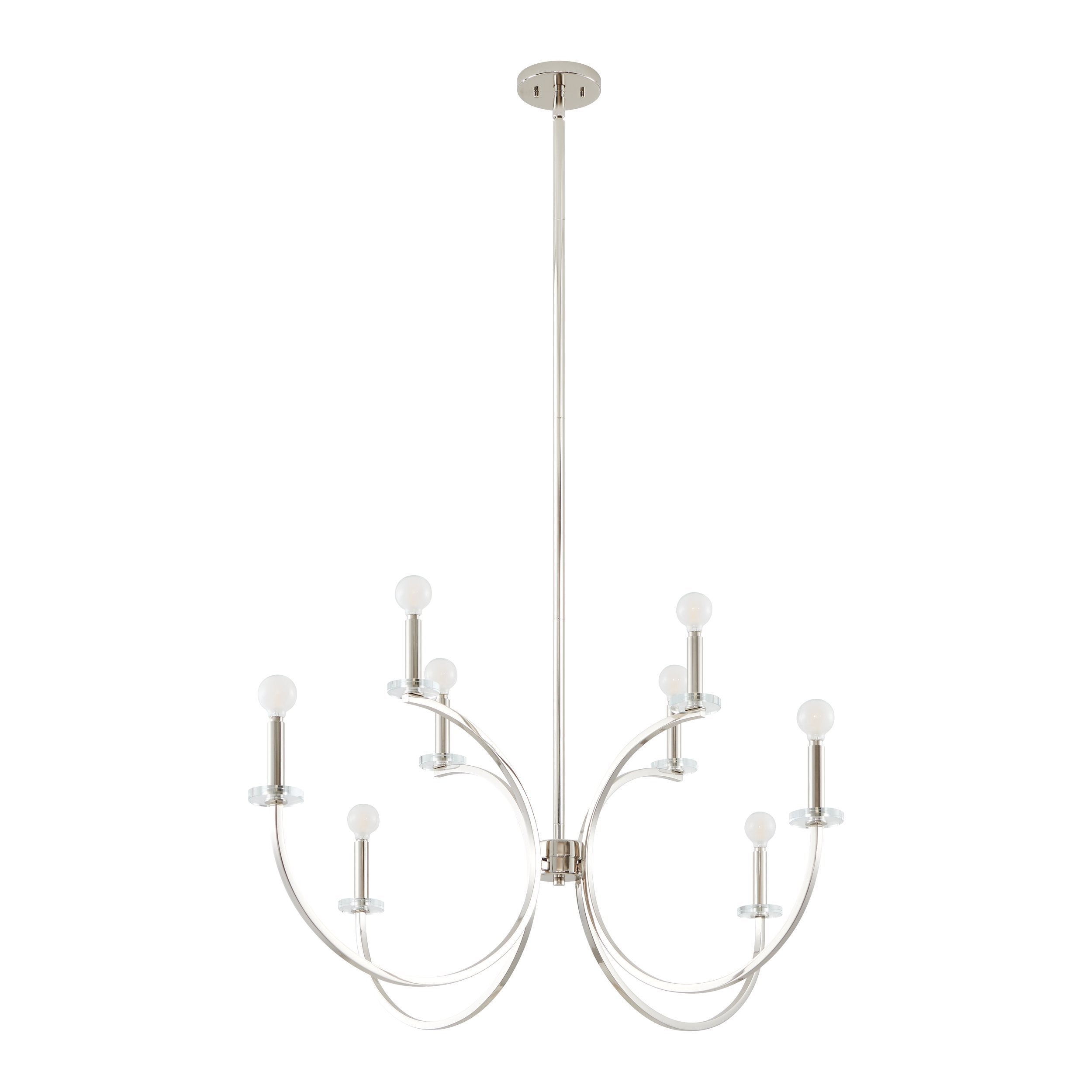 Florian 44-inch 8-light Polished Nickel and Clear Glass Chandelier