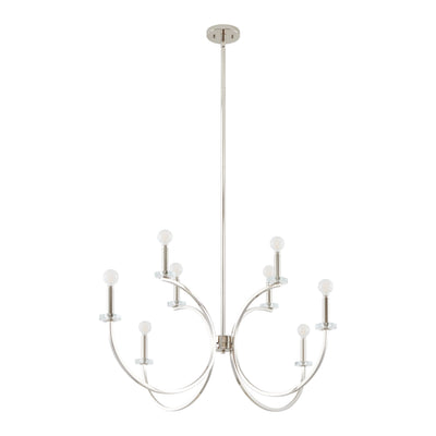 Florian 44-inch 8-light Polished Nickel and Clear Glass Chandelier
