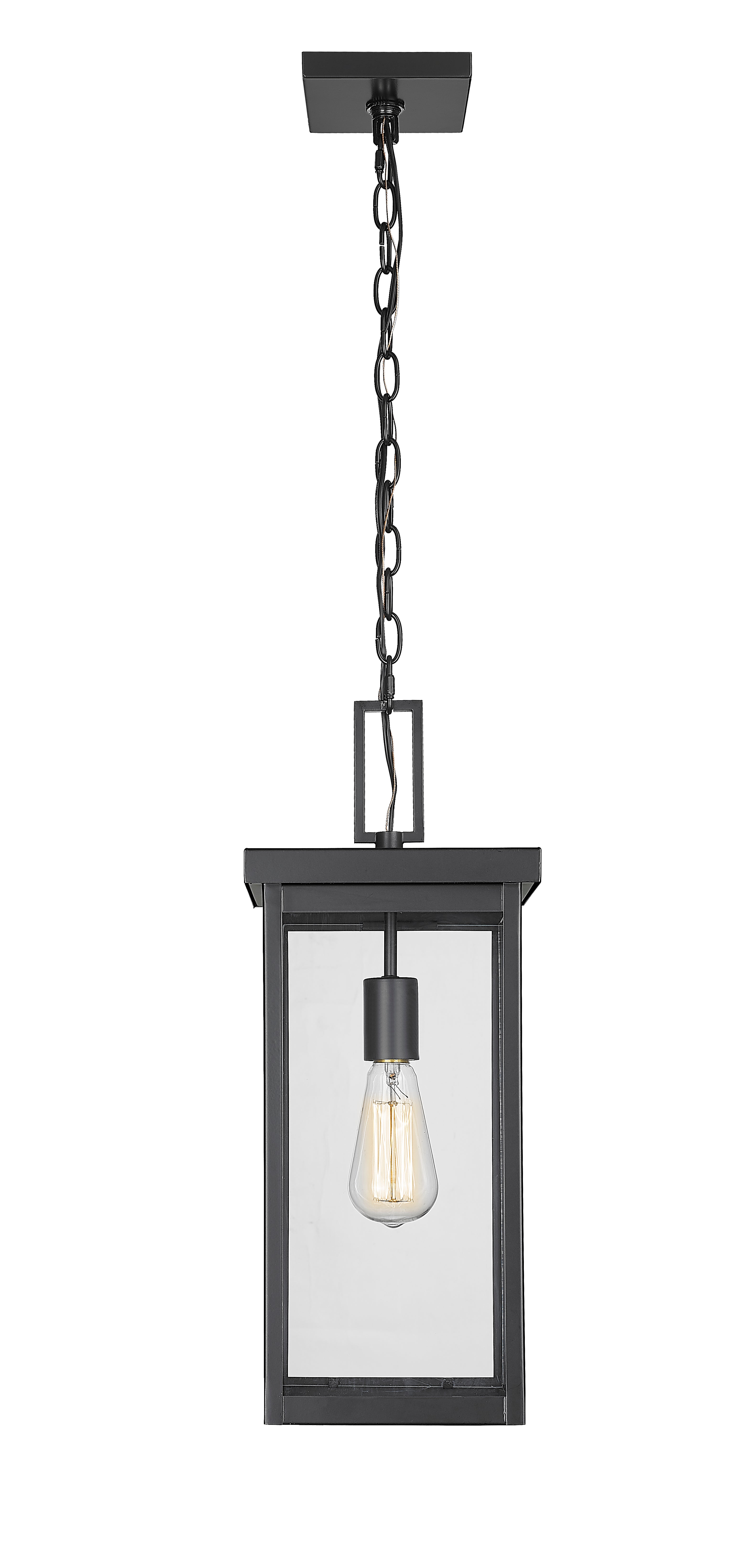 20'' Barkeley Powder Coated Black 1 Light Hanging Lantern