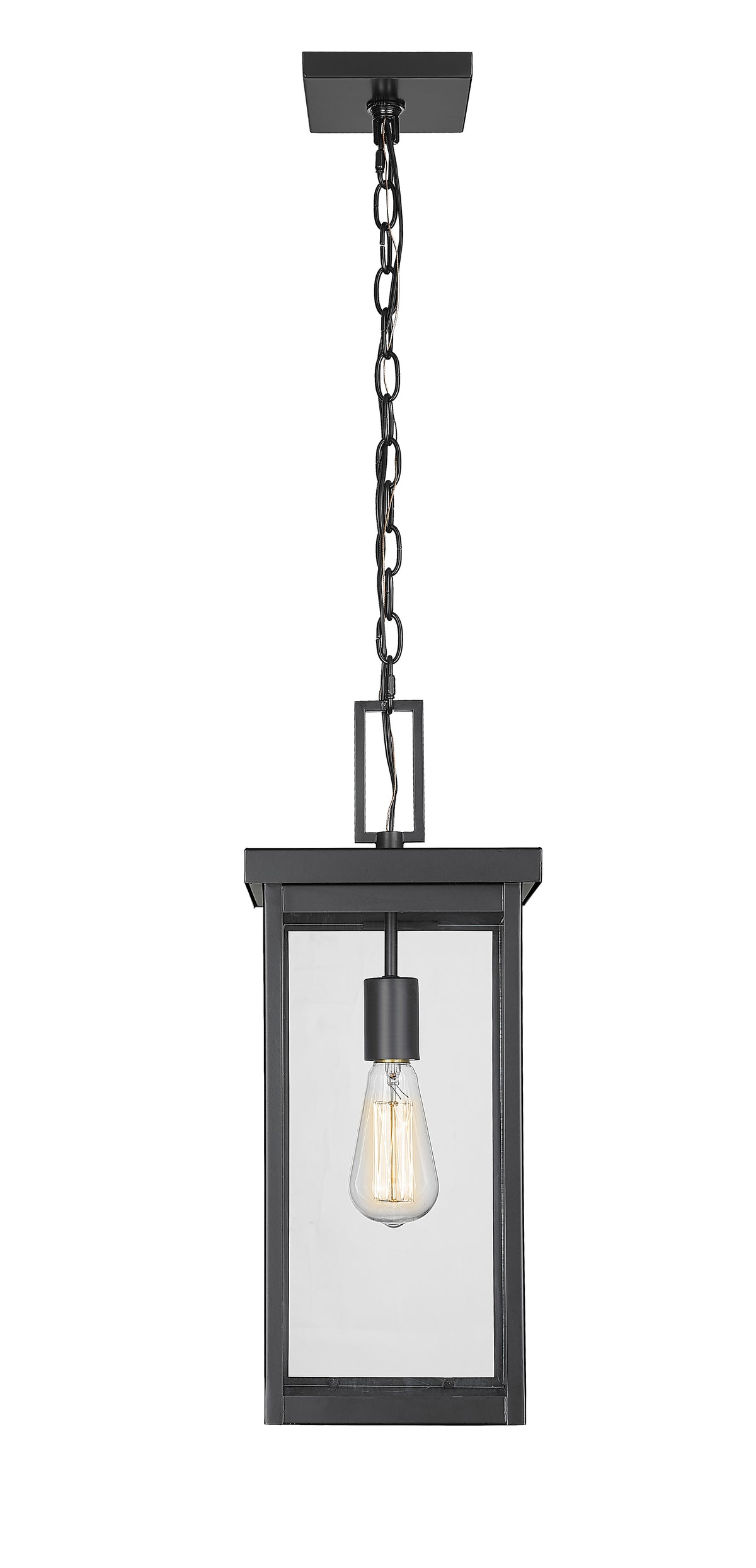 20'' Barkeley Powder Coated Black 1 Light Hanging Lantern