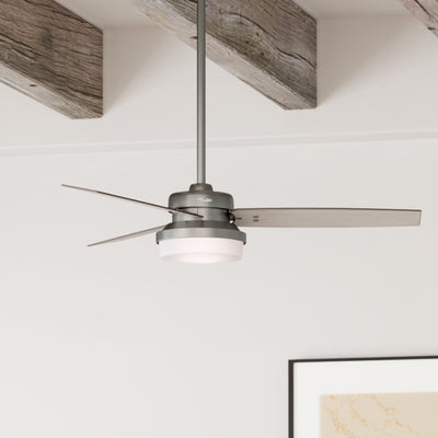 52 inch Sentinel Brushed Slate Ceiling Fan with LED Light Kit and Handheld Remote