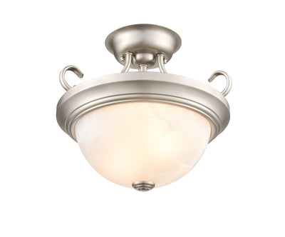 13-inch Satin Nickel 2-Light Semi-Flush Mount Ceiling Light